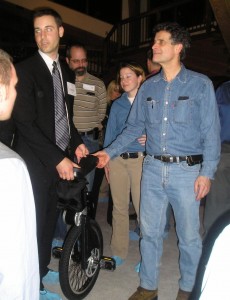 Daniel presents SBU to Dean Kamen (Segway inventor)