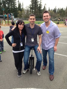 We taught Mr. H to ride the SBU!